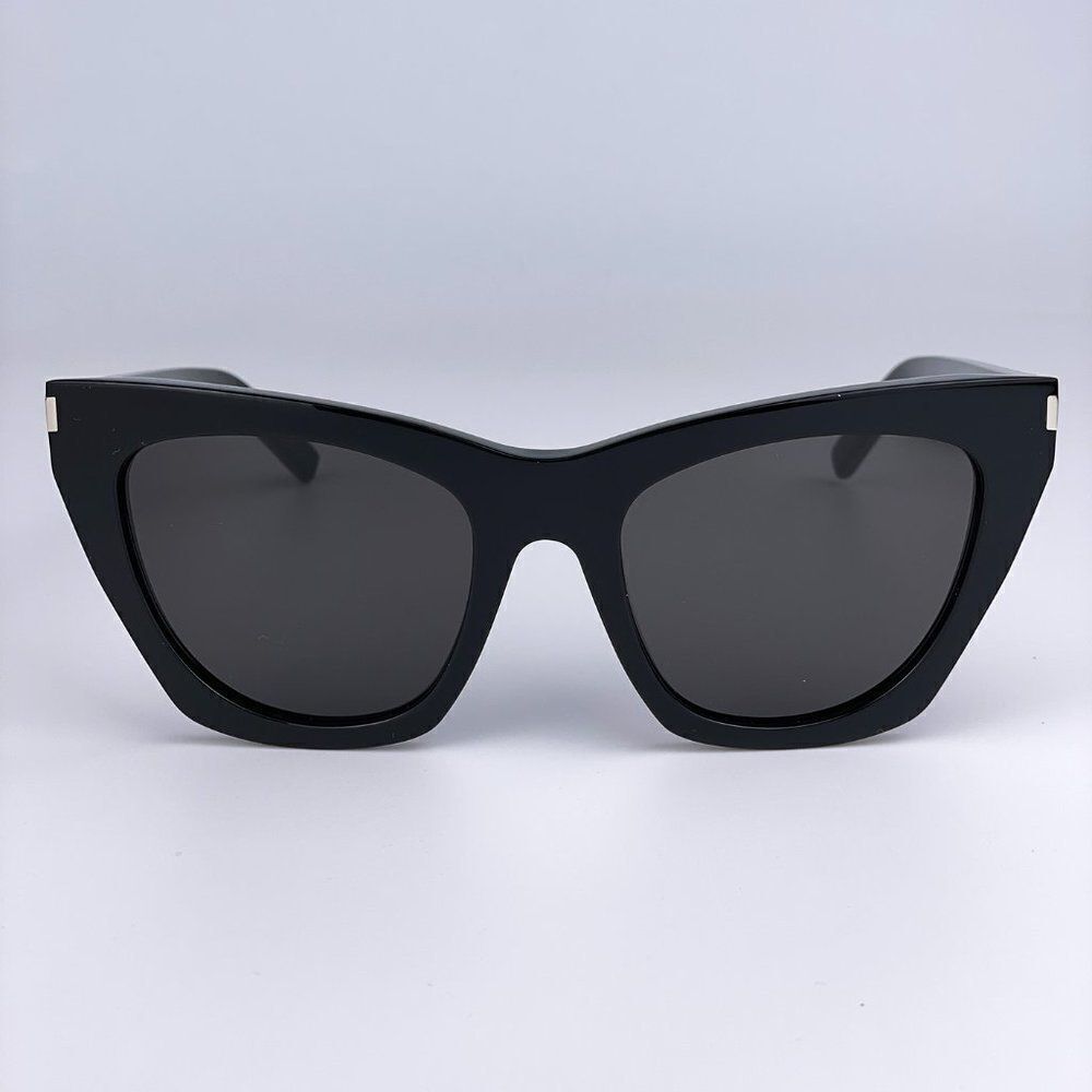 NEW Saint Laurent  SL214 KATE 001Black Gray Cat Eye Women Sunglasses